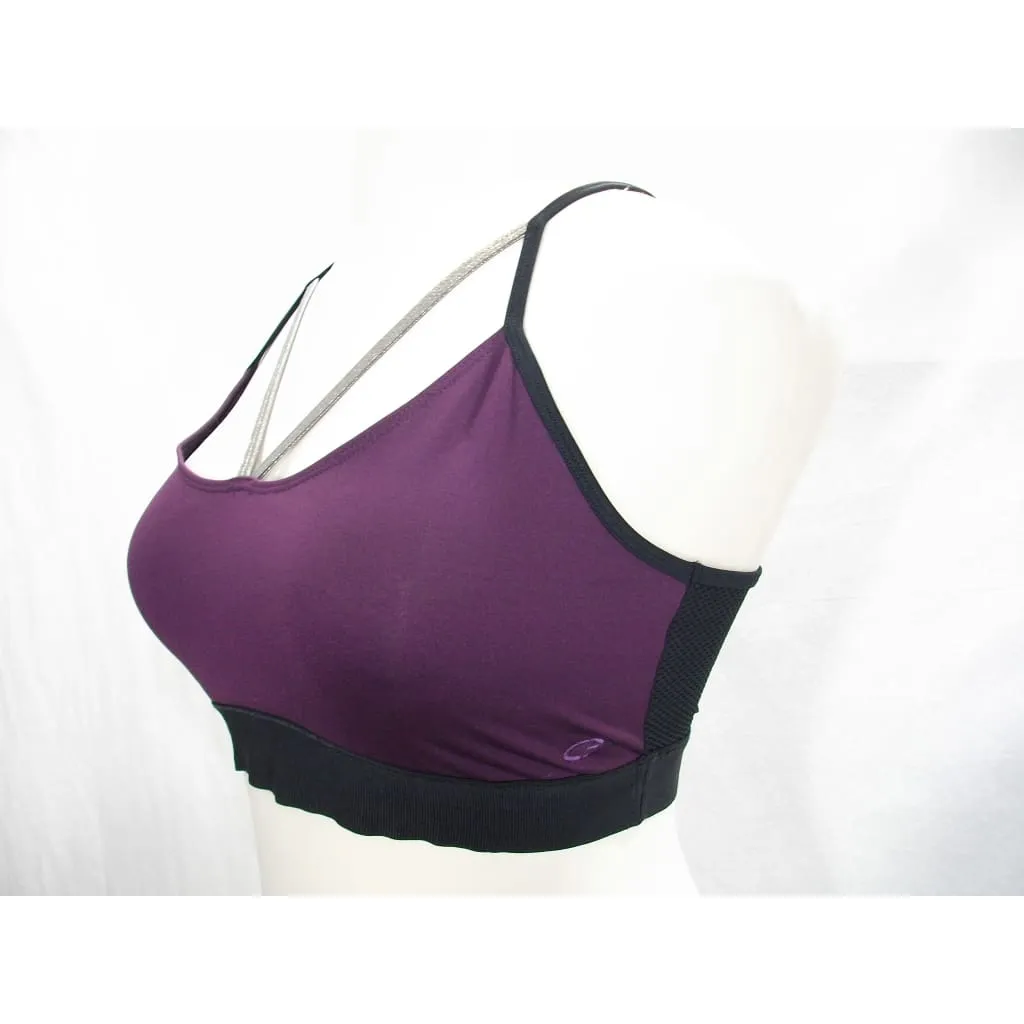 Champion N9537 Strappy Vented Wire Free Racerback Sports Bra Size XL Purple