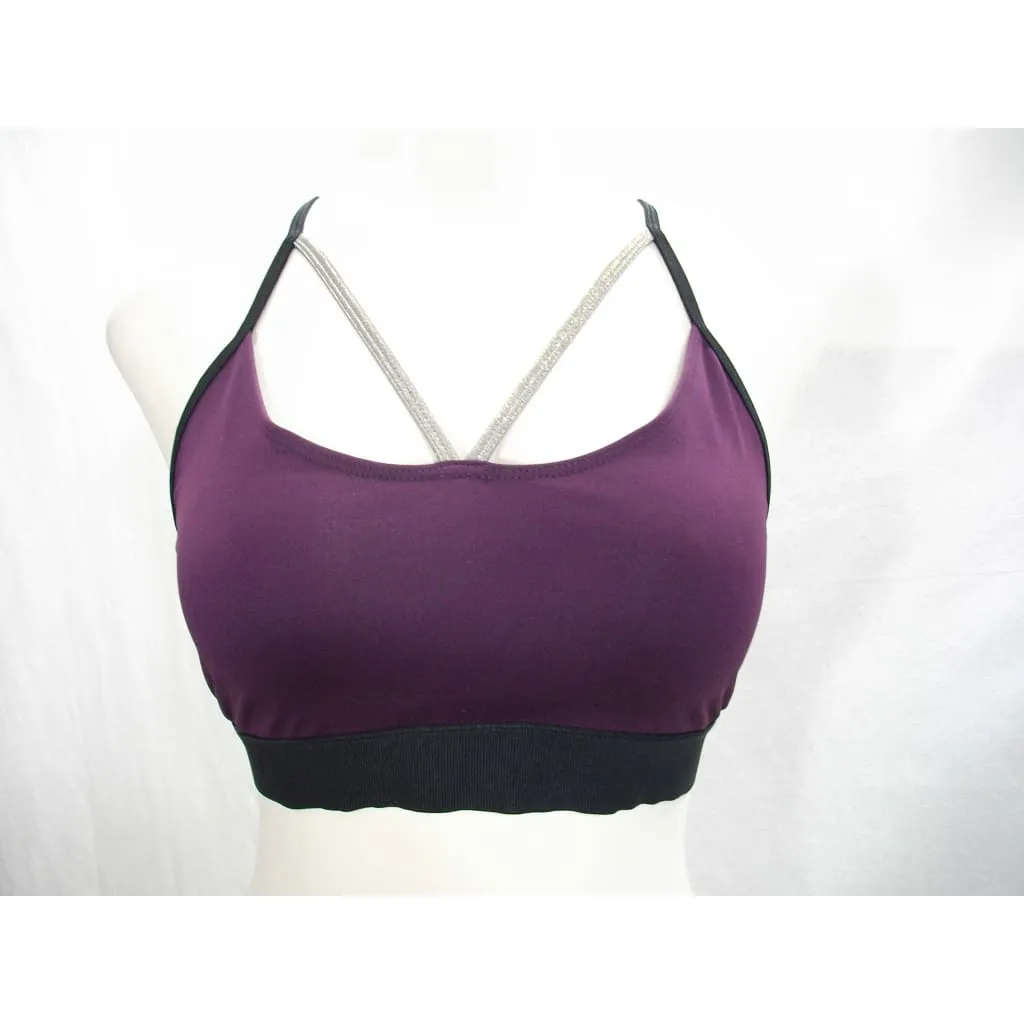 Champion N9537 Strappy Vented Wire Free Racerback Sports Bra Size XL Purple