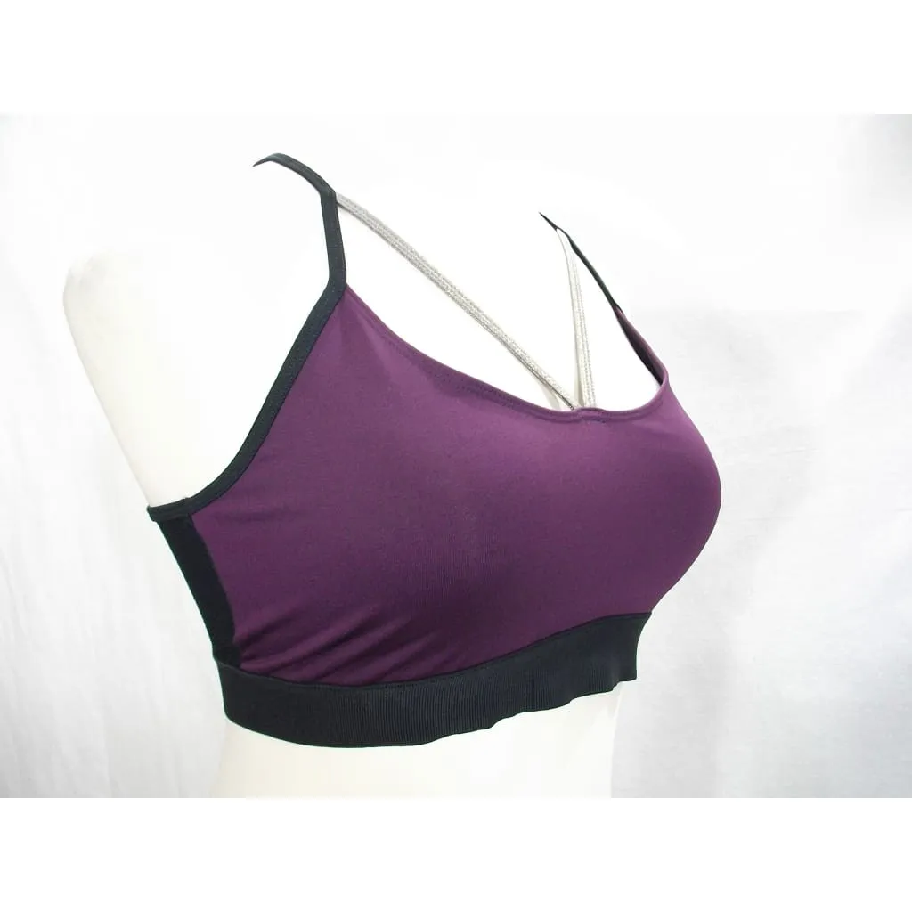 Champion N9537 Strappy Vented Wire Free Racerback Sports Bra Size XL Purple