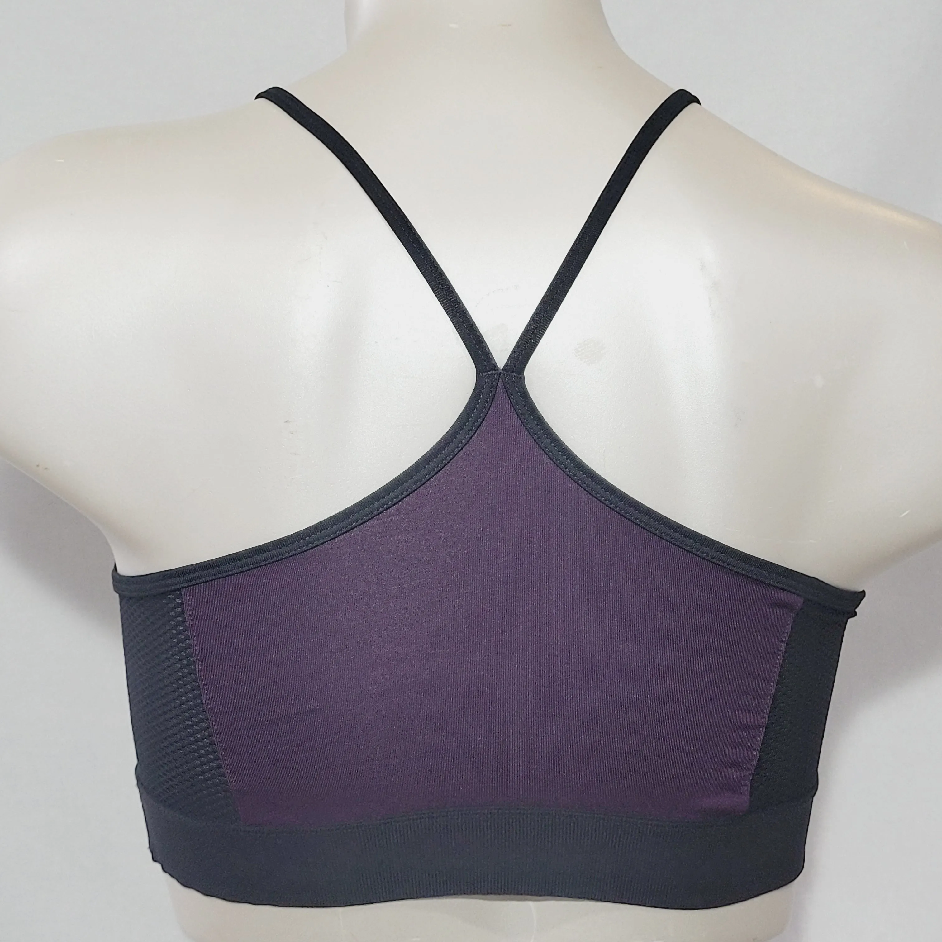 Champion N9537 Strappy Vented Wire Free Racerback Sports Bra Size XL Purple