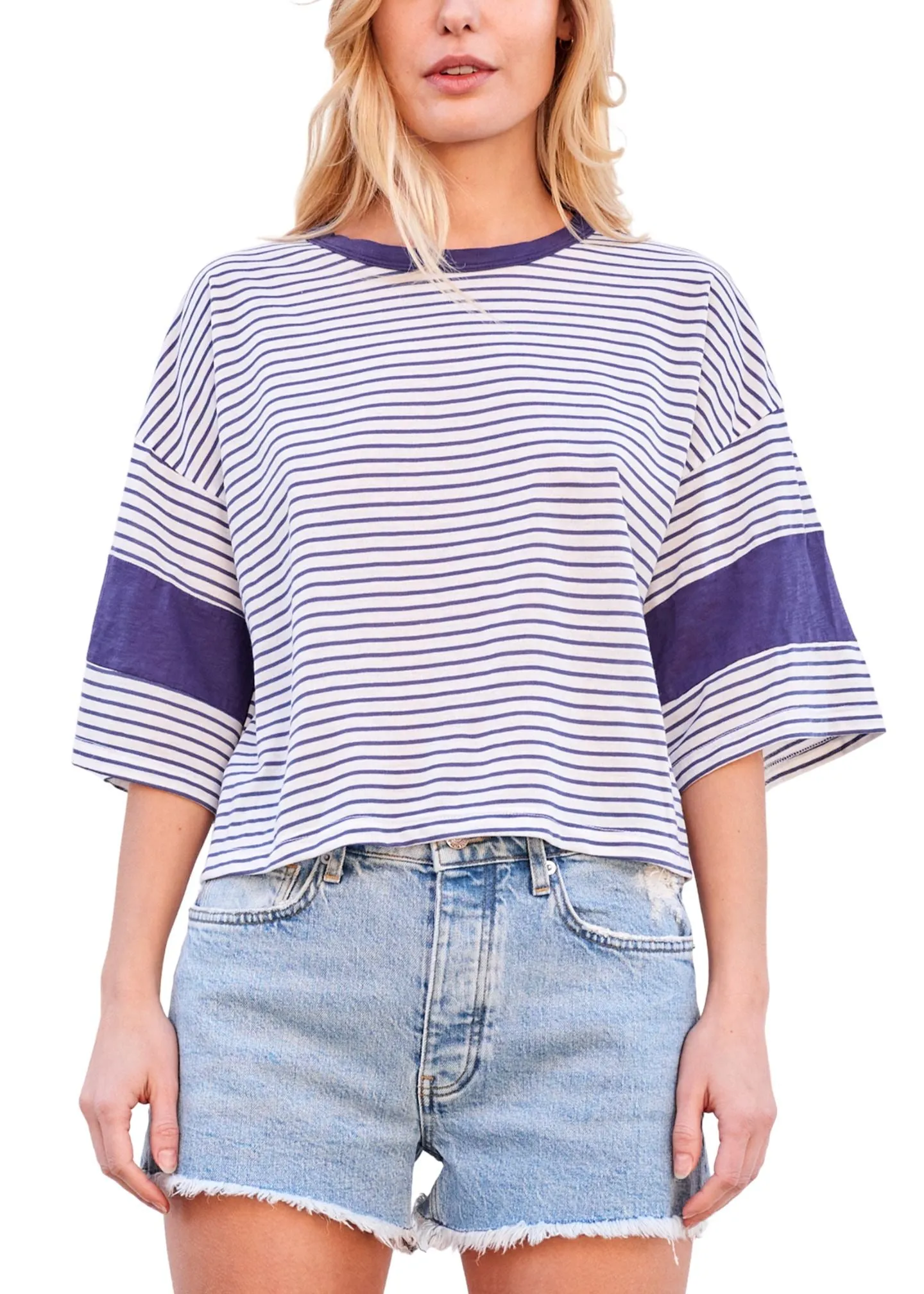 Classic Striped Boxy Blocked Tee