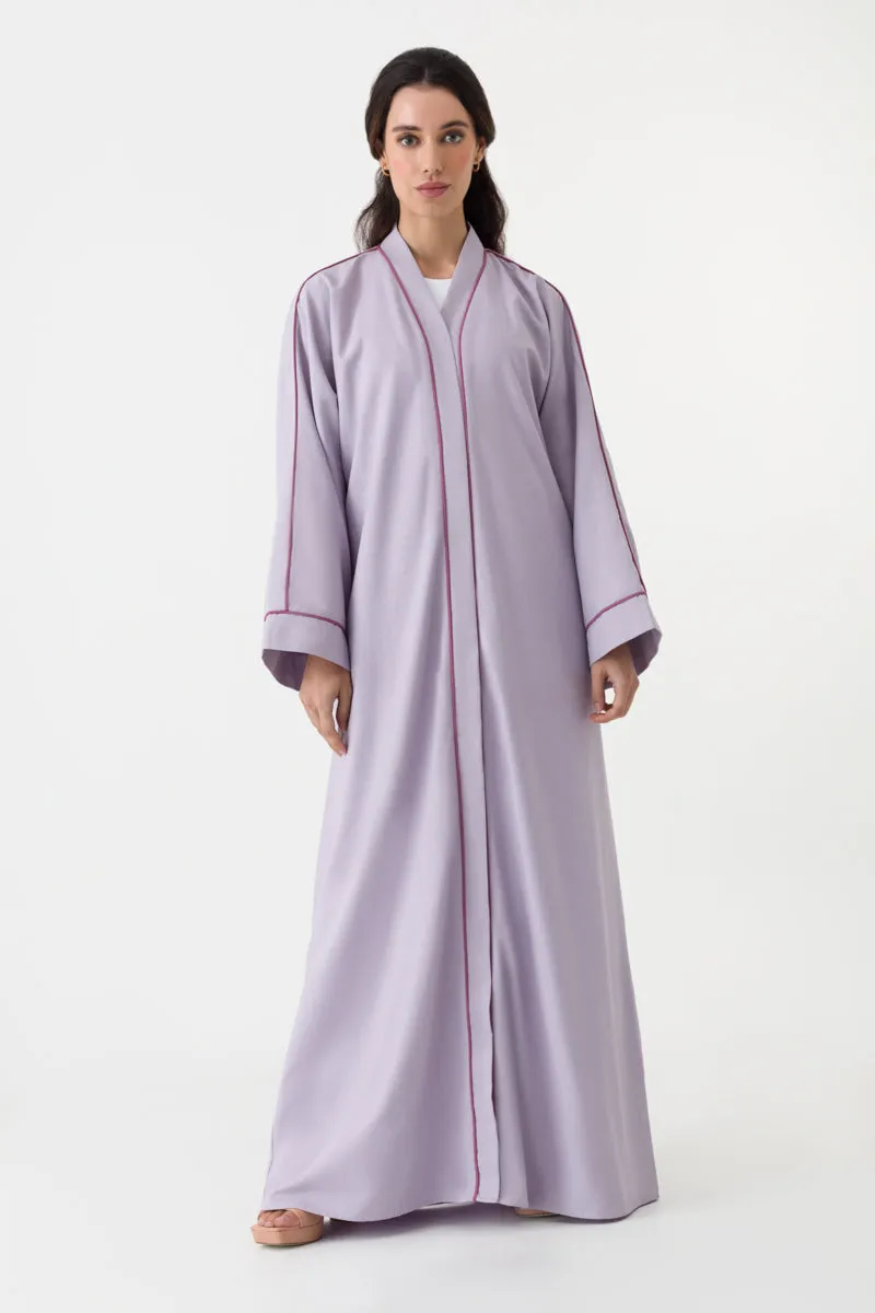 Cotton Linen Abaya in Lilac