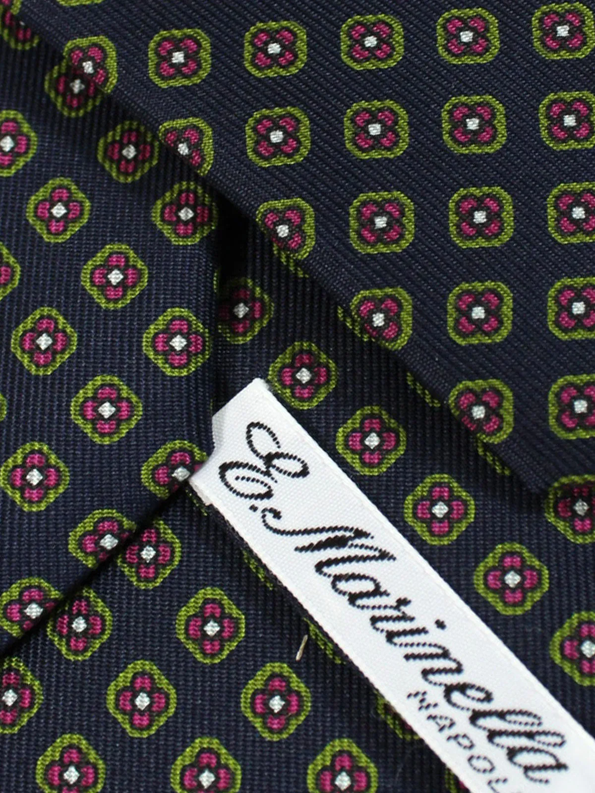 E. Marinella Tie Dark Blue Green Geometric