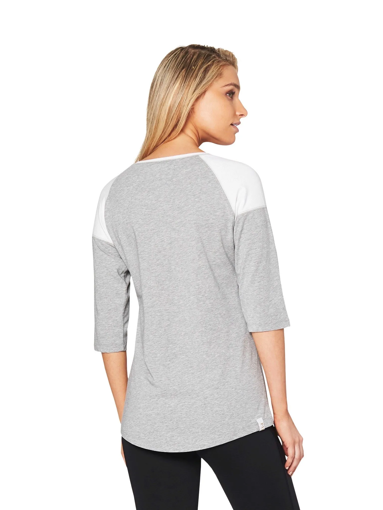 ELINOR RAGLAN 3/4 TEE - GREY