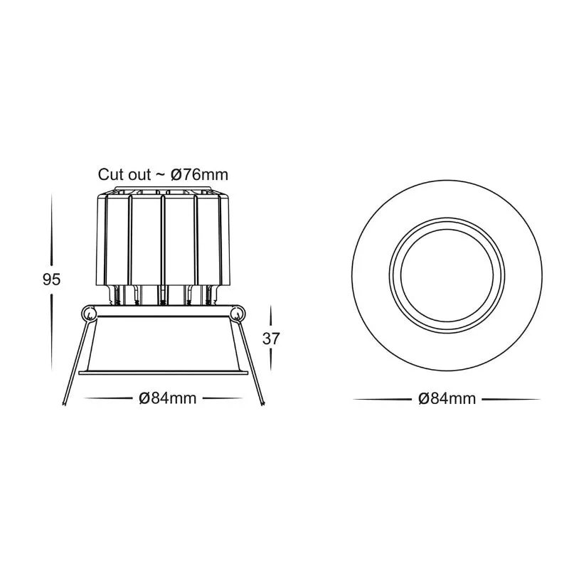 Fixed Deep LED Downlight | Assorted Finishes | TRIColour