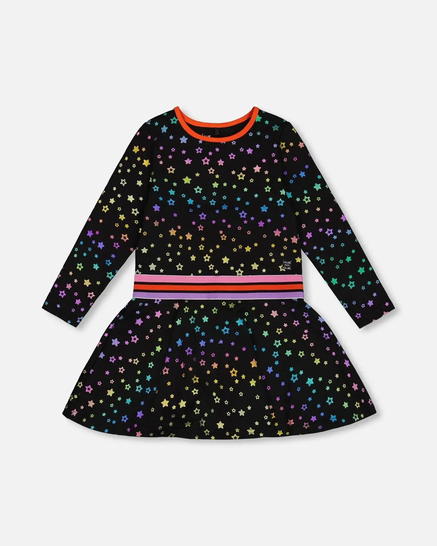 Foil Black Printed Stars Dress