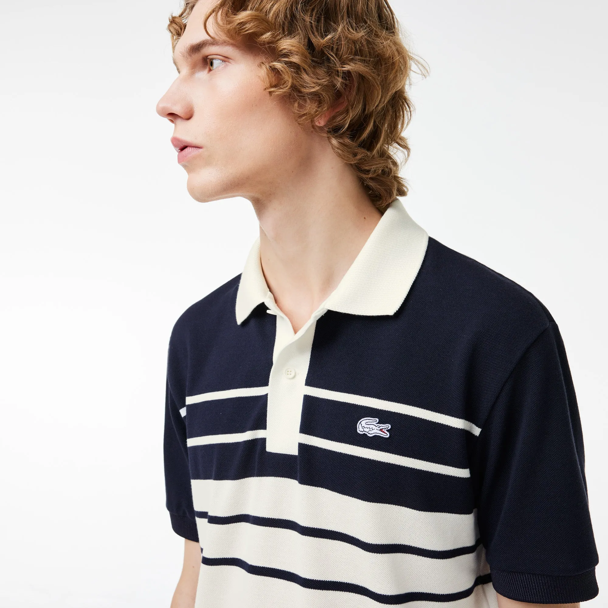 Authentic French L.12.12 Striped Polo Shirt - Premium Quality Casual Wear