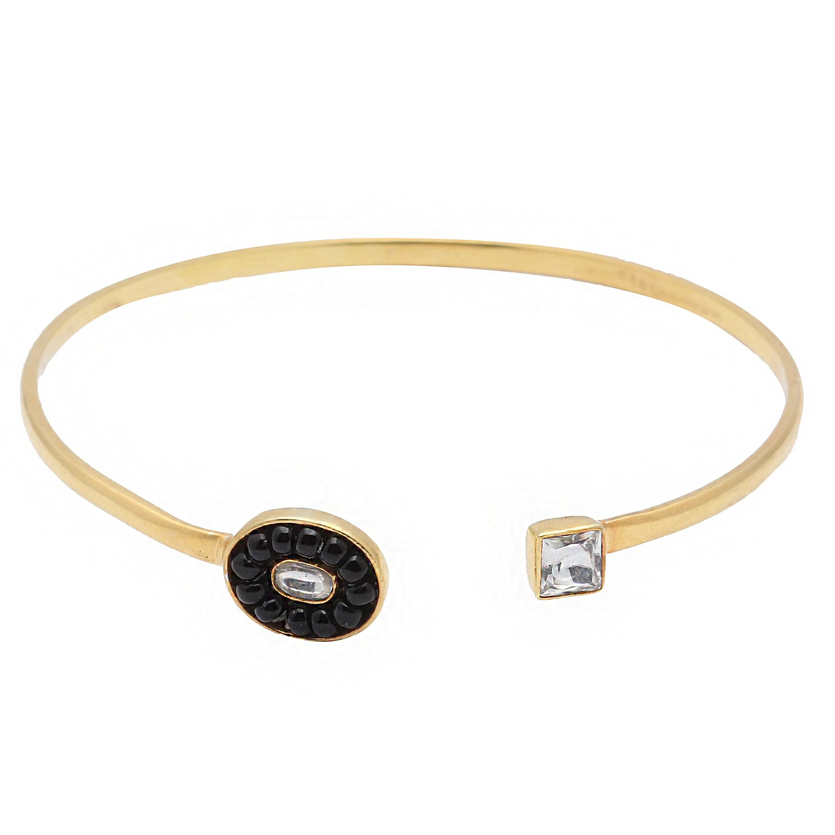 Geometrical duo mangalsutra cuff bangle