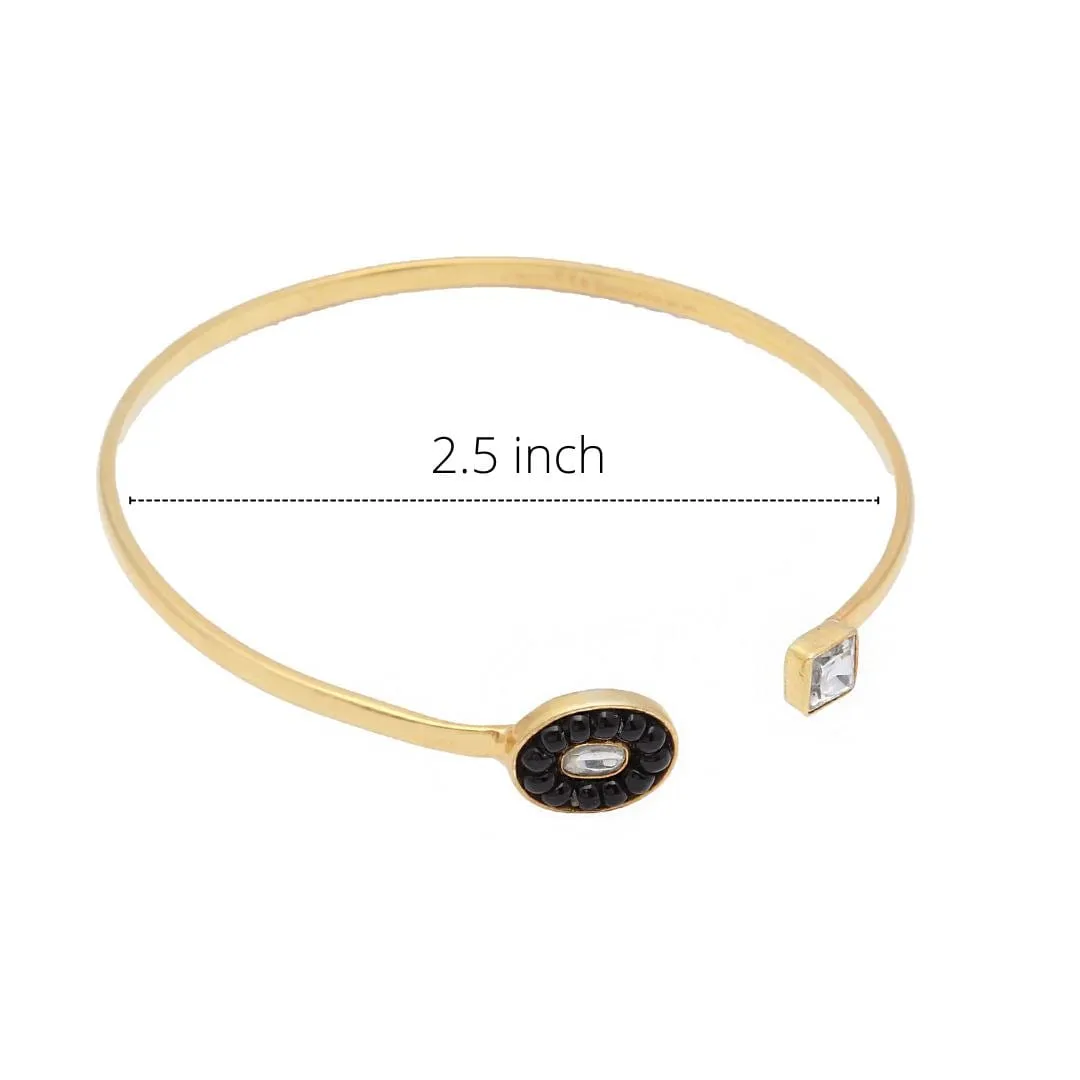 Geometrical duo mangalsutra cuff bangle