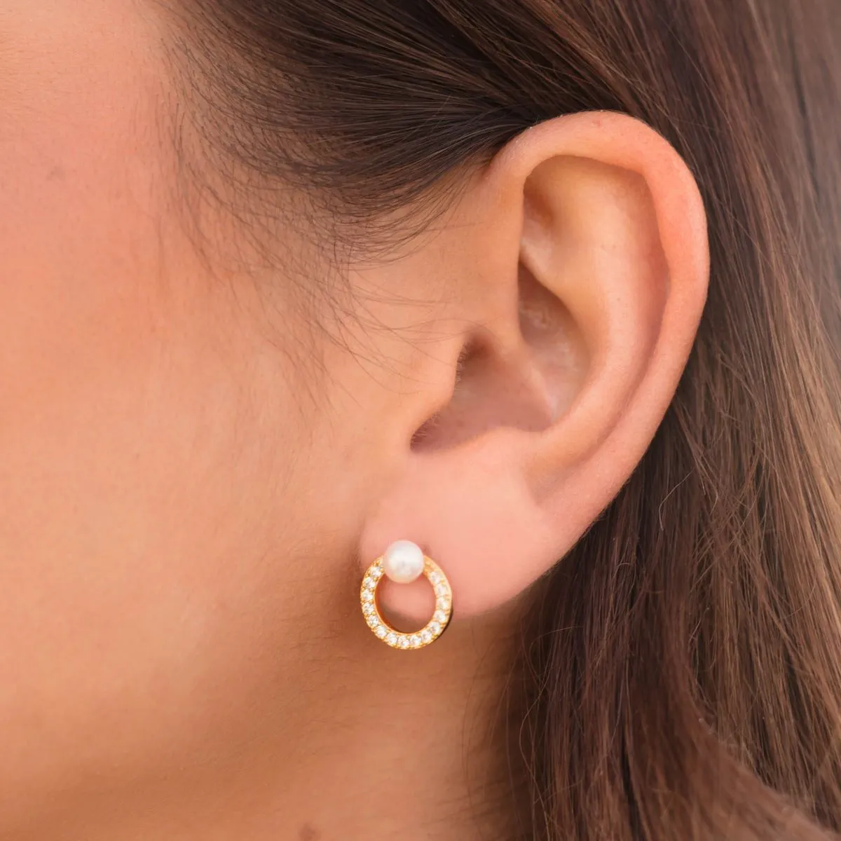 Georgini Gold Plated Pearl Earring