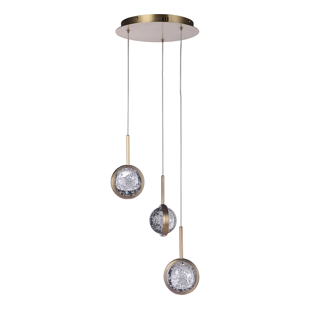 Glitzer 3 Light LED Pendant - Aged Brass