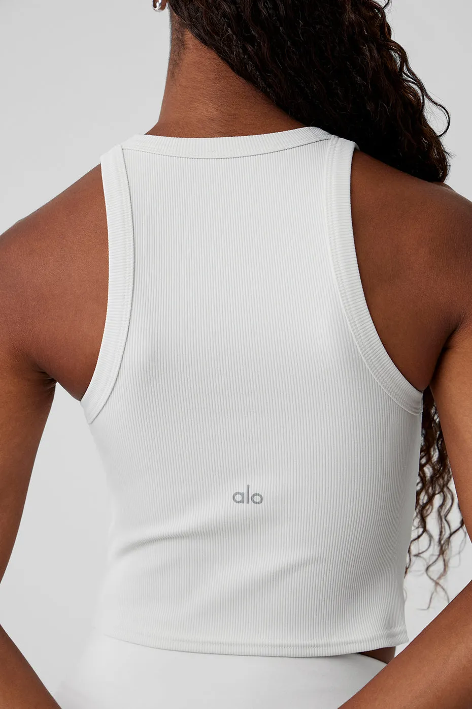 Goddess Ribbed Go-To Tank - White