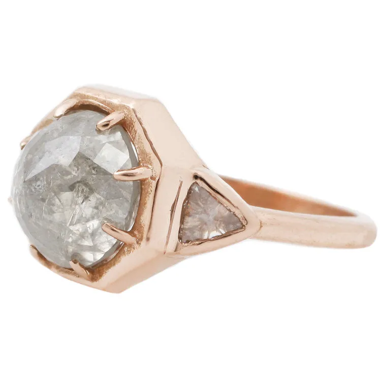 Gray Diamond Rose Gold Ring