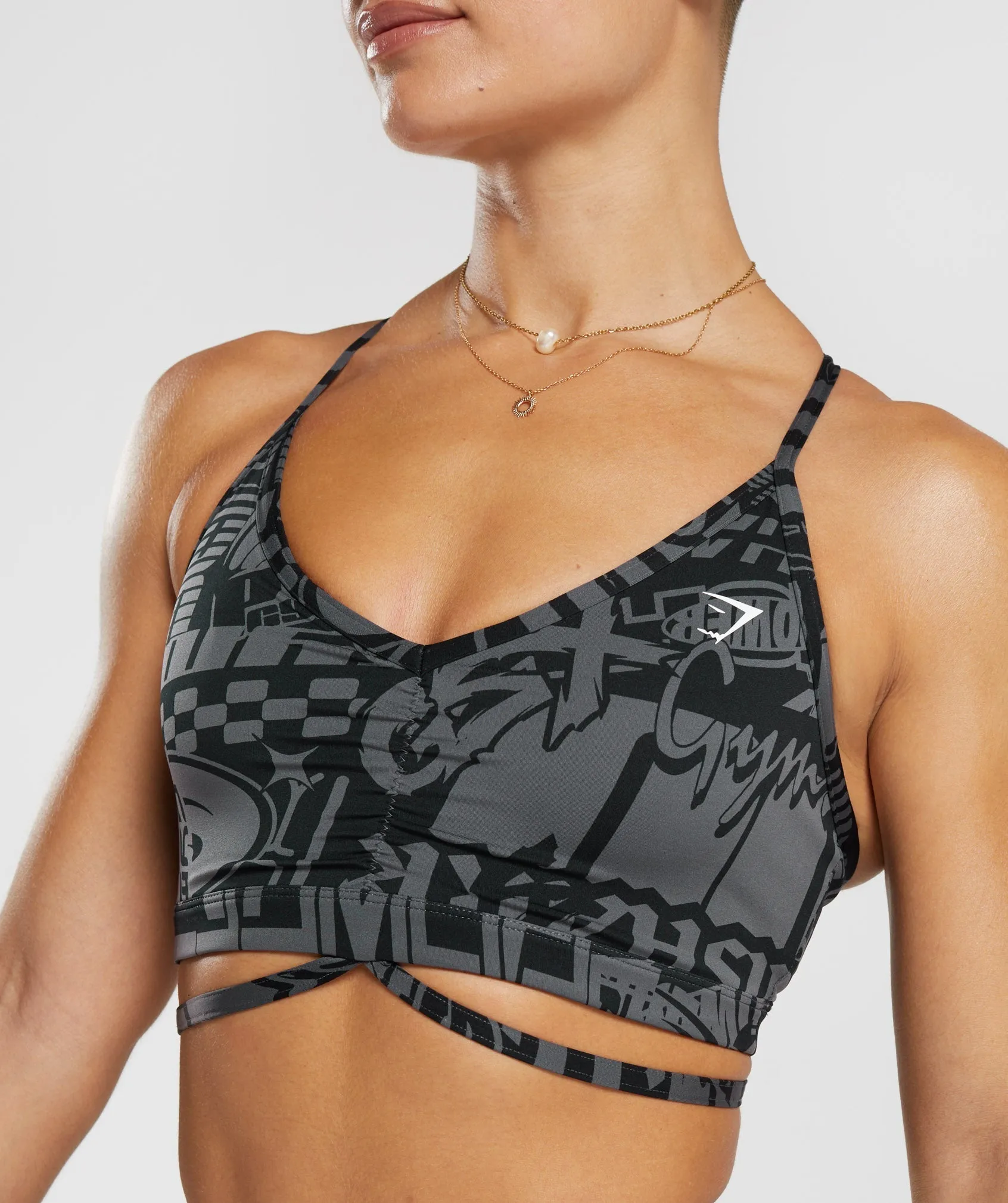 GS Power Strappy Sports Bra - Dark Grey