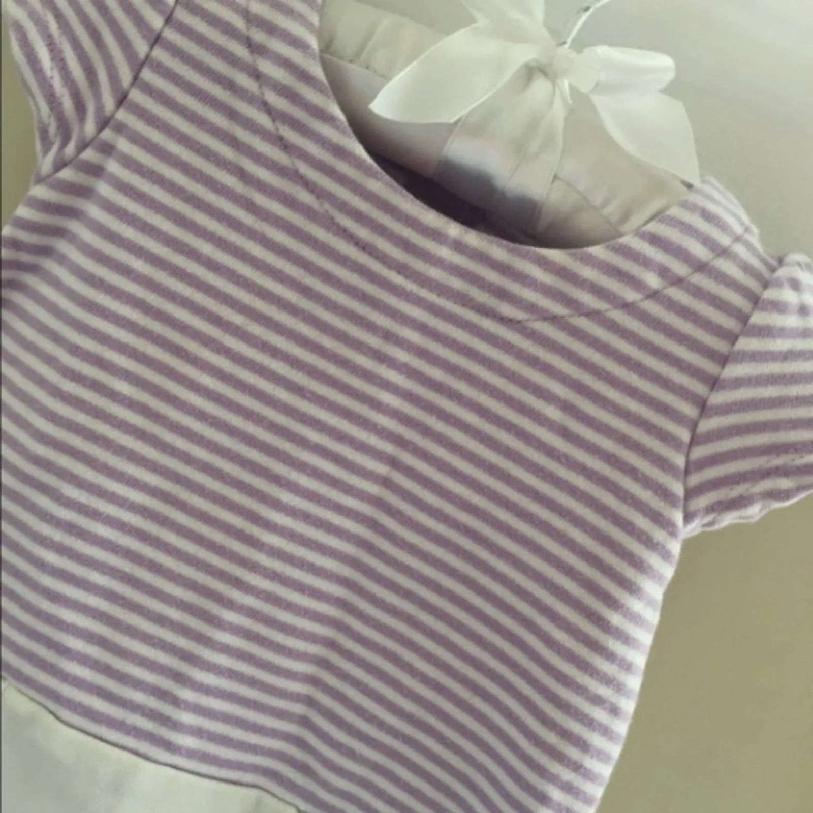 Gymboree Purple Striped Bow Pocket Dress 6-12 Months