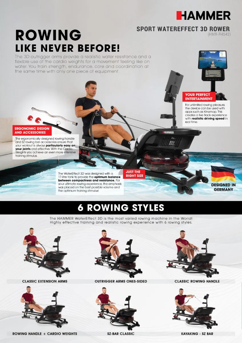 Hammer Sport WaterEffect 3D Rower Machine