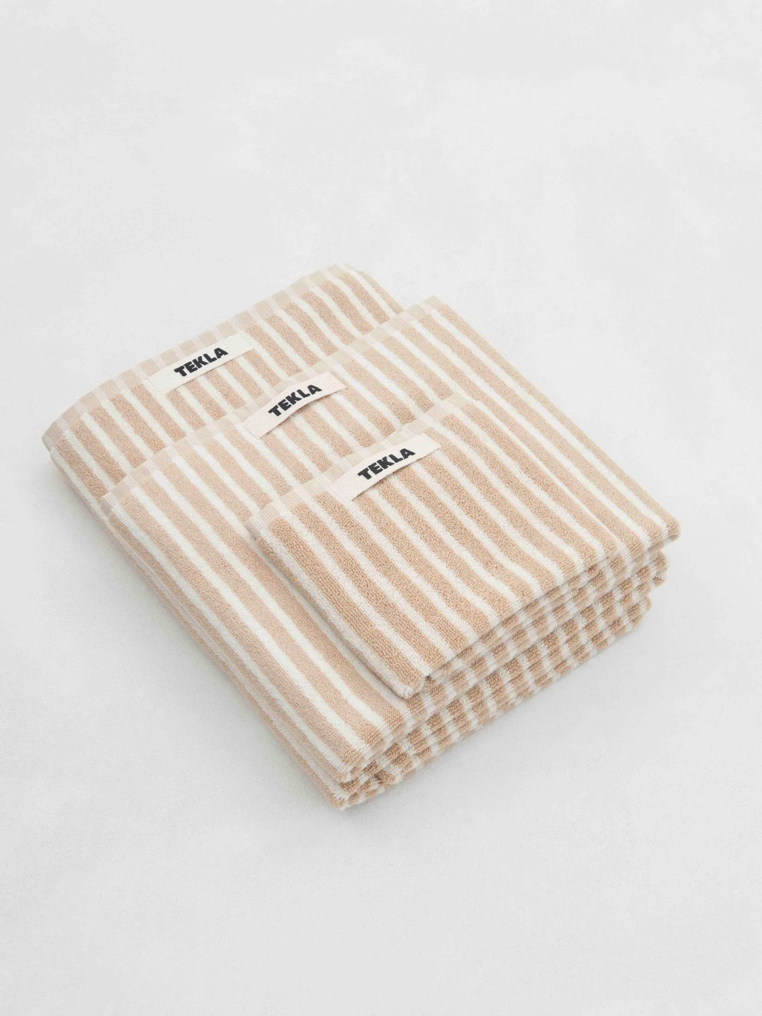 Hand Towel in Ivory Stripes