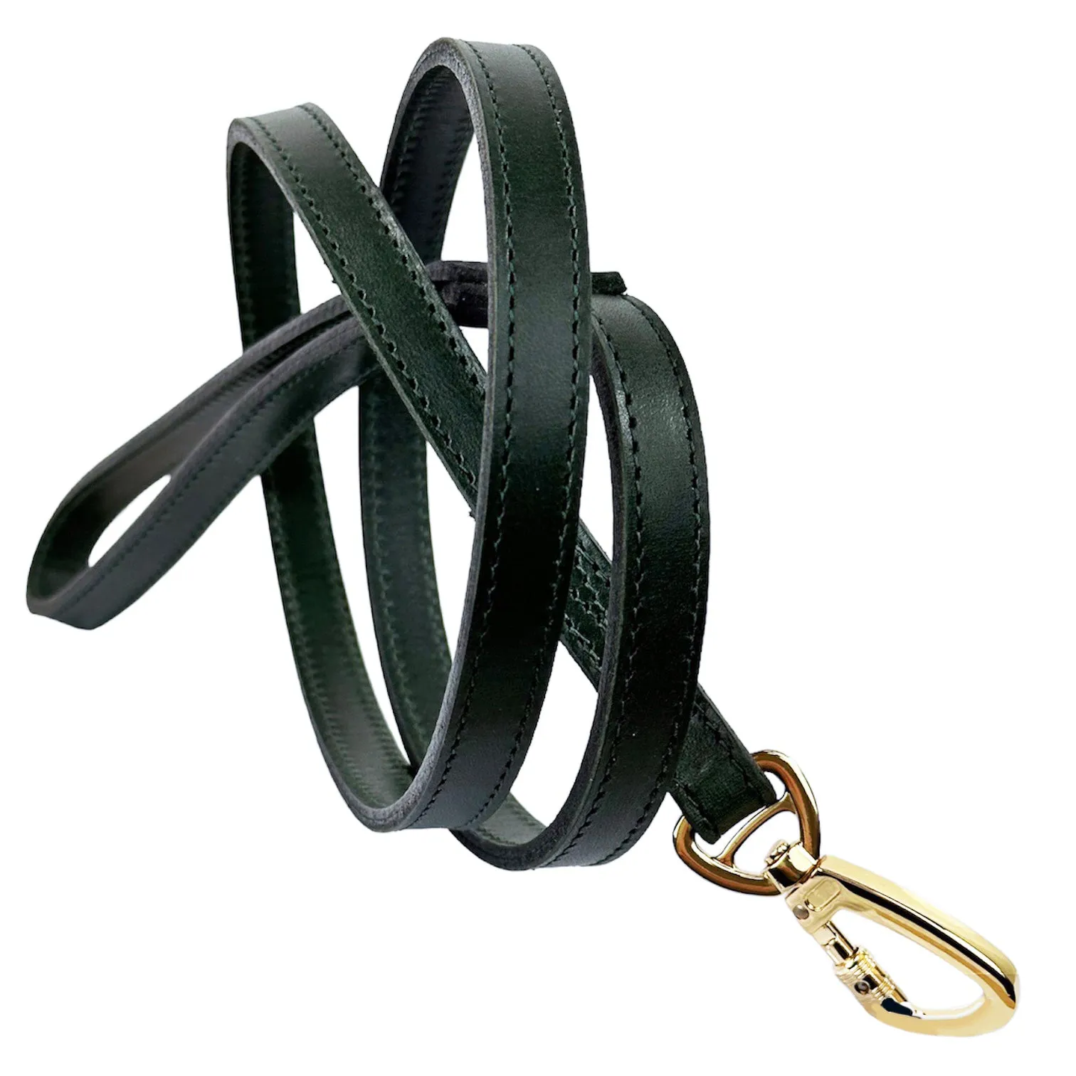 Hartman Dog Leash in Ivy Green & Gold