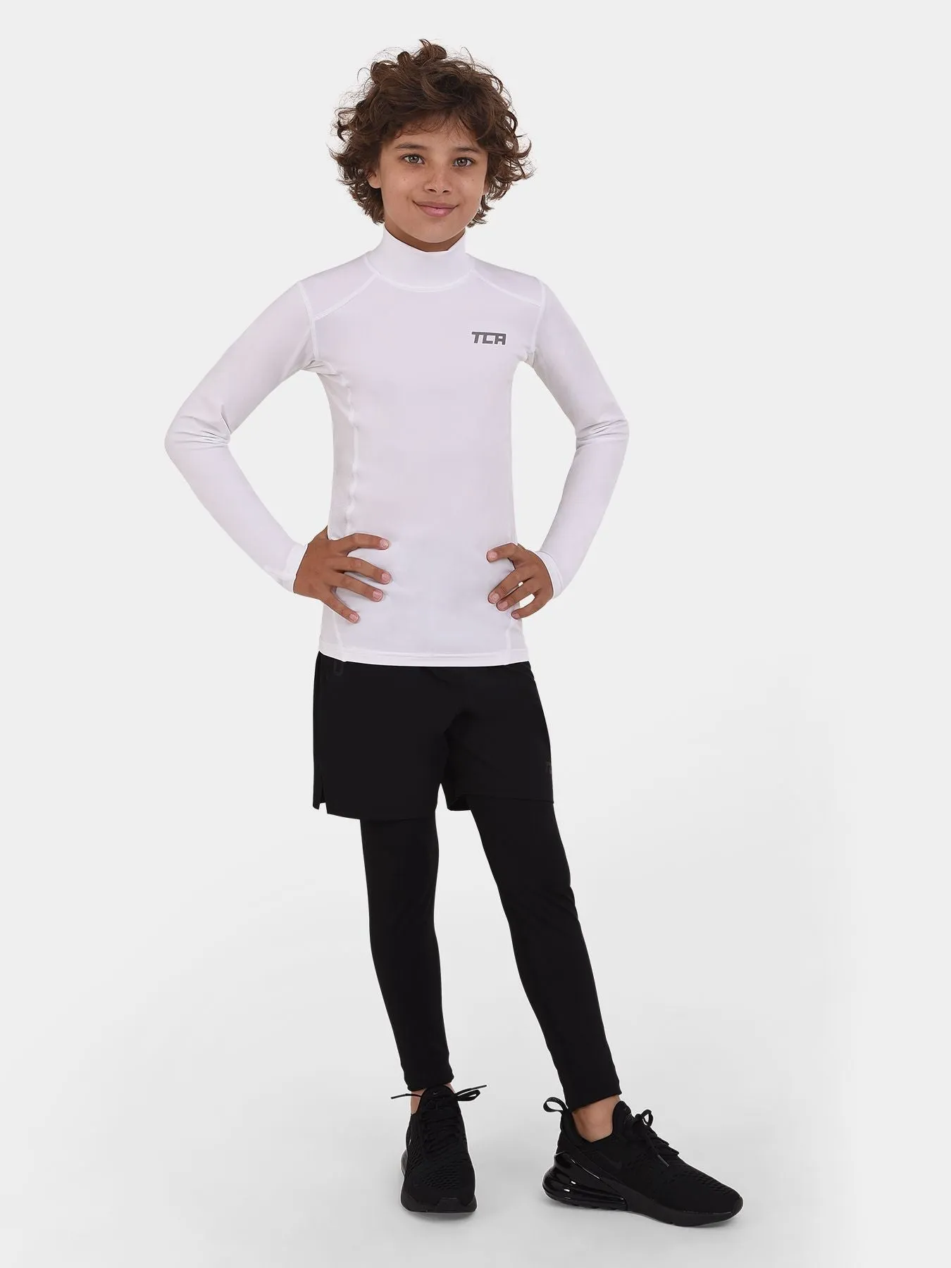 Hyperfusion Compression Base Layer Long Sleeve Mock Neck For Boys