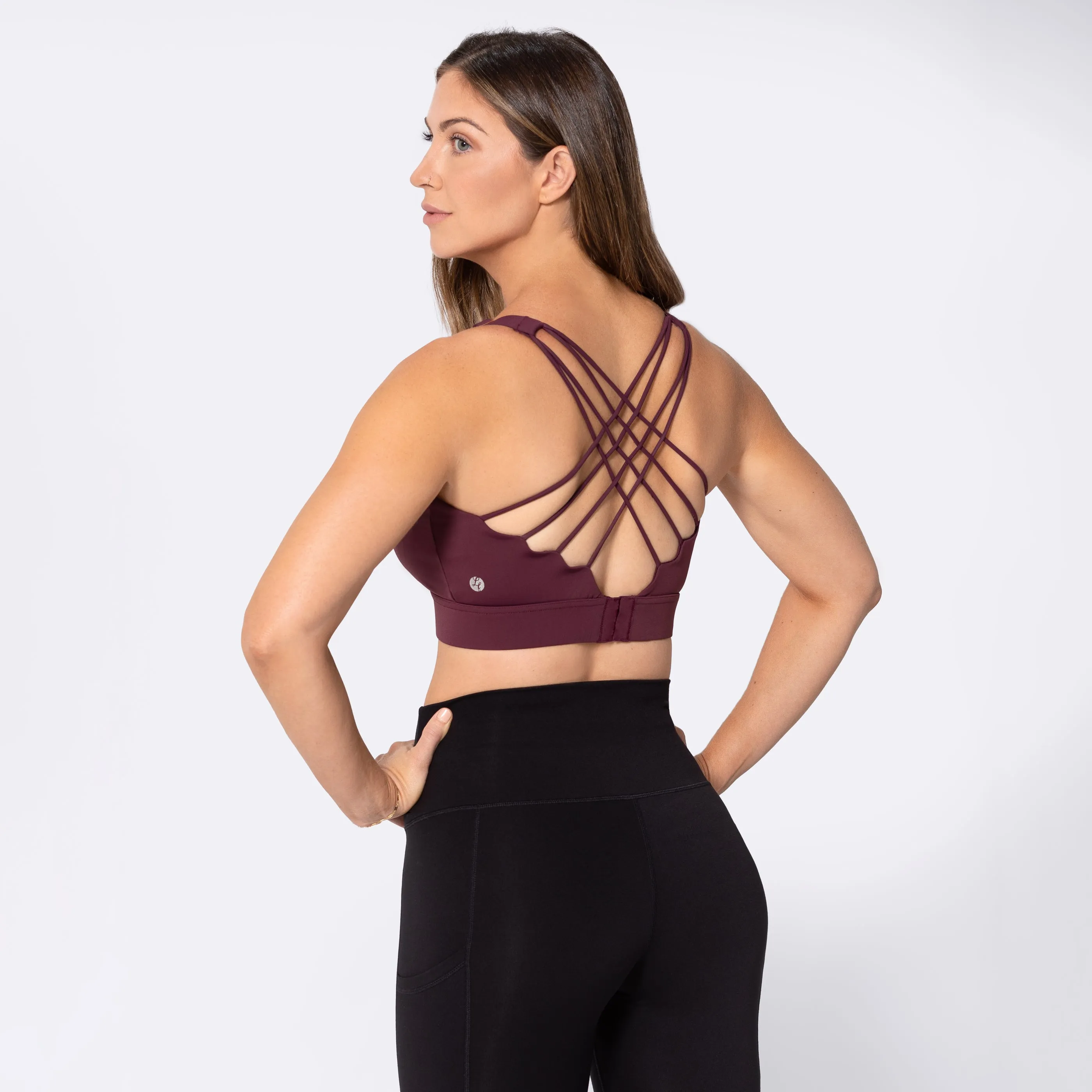 Incline Strappy Sports Bra - Deep Crimson (Final Sale)