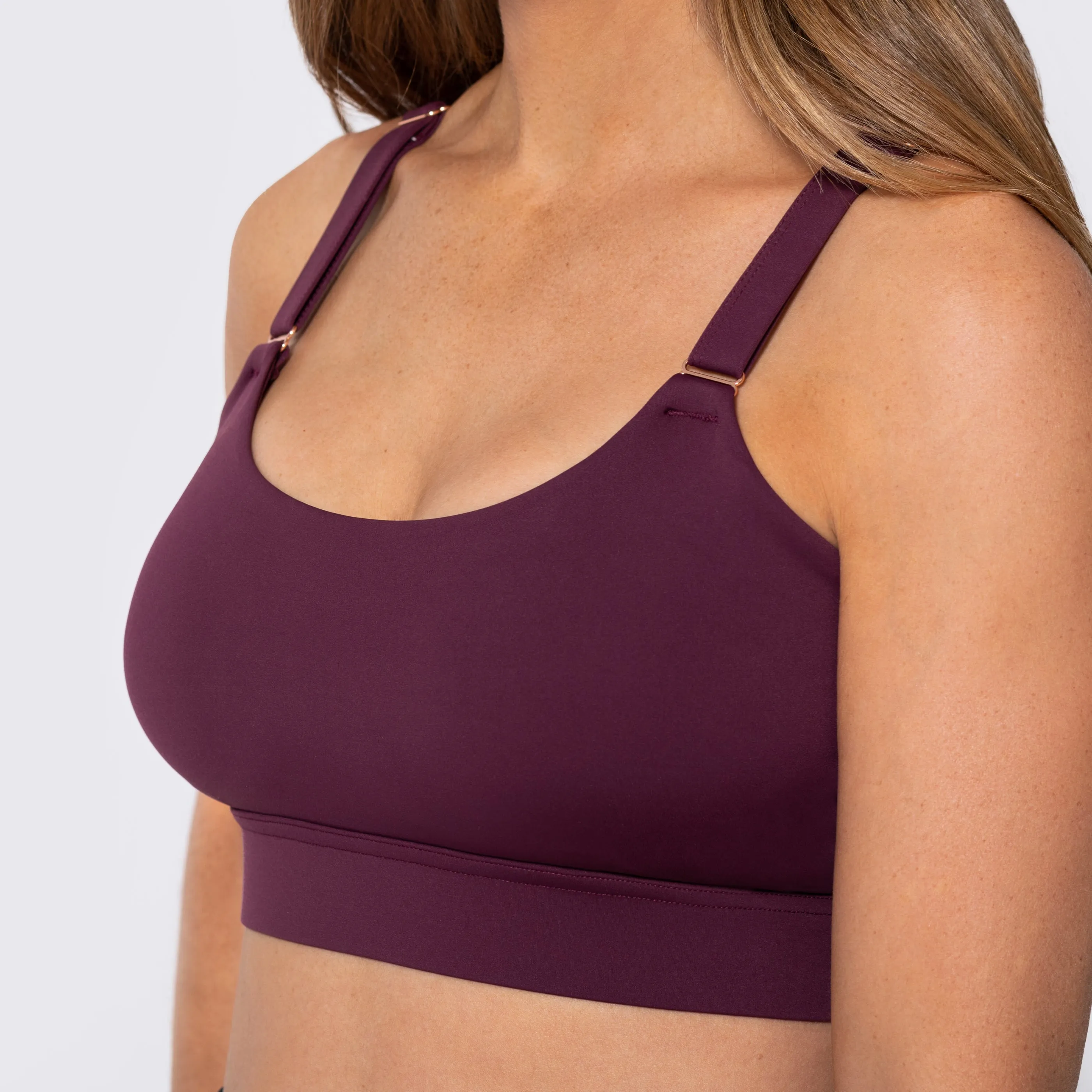 Incline Strappy Sports Bra - Deep Crimson (Final Sale)