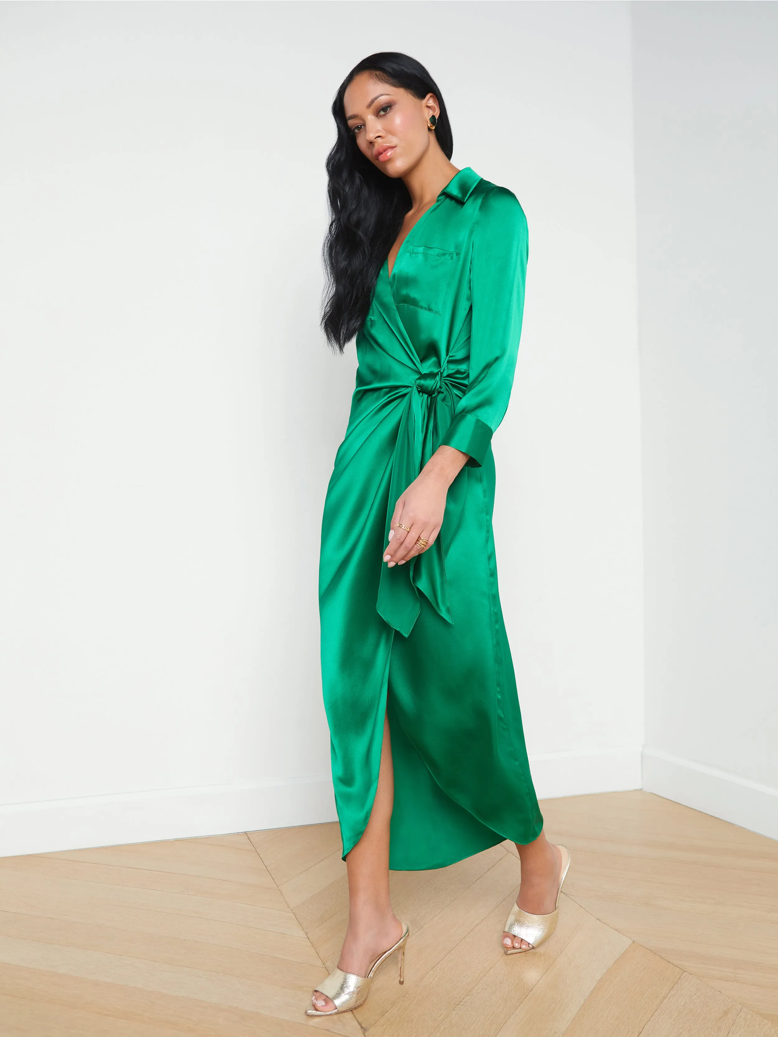 Kadi Silk Wrap Dress