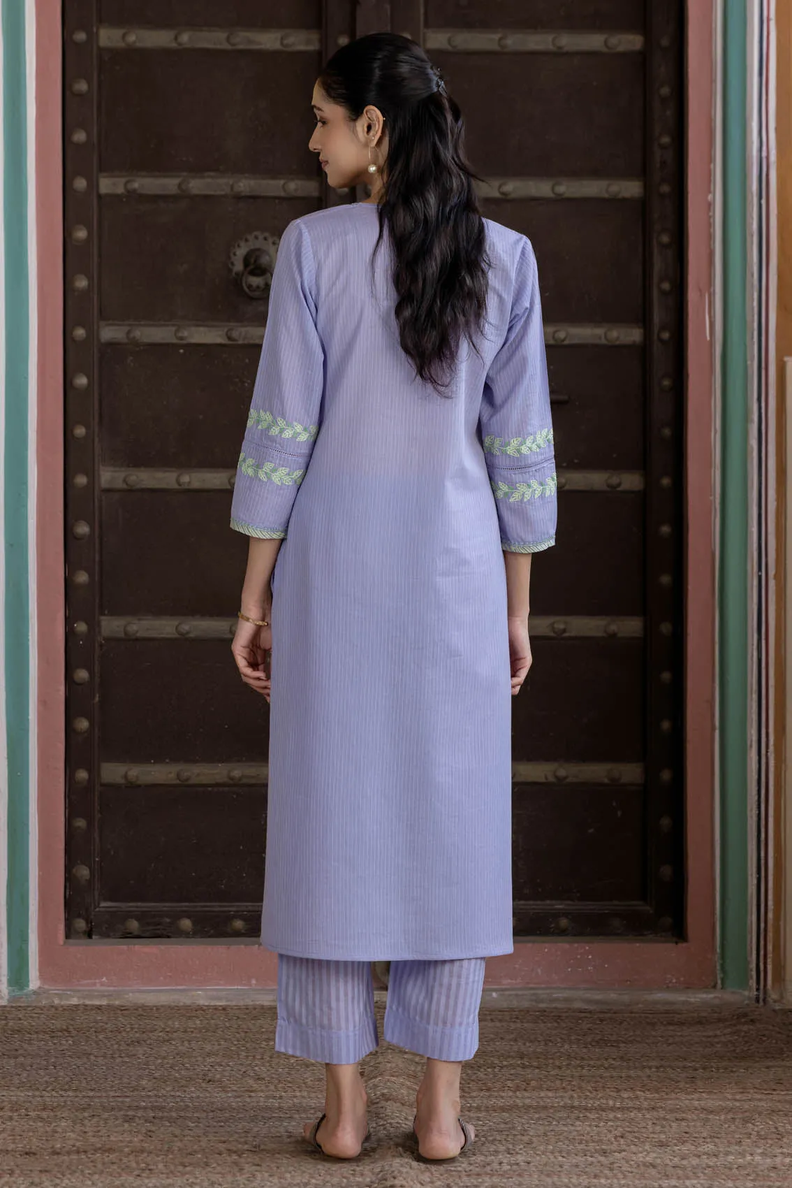 Lavender Aari Kurta