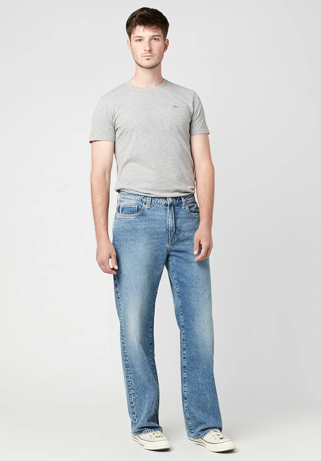 Loose Fit Matt Men's Jeans in Sanded Indigo - BM22817