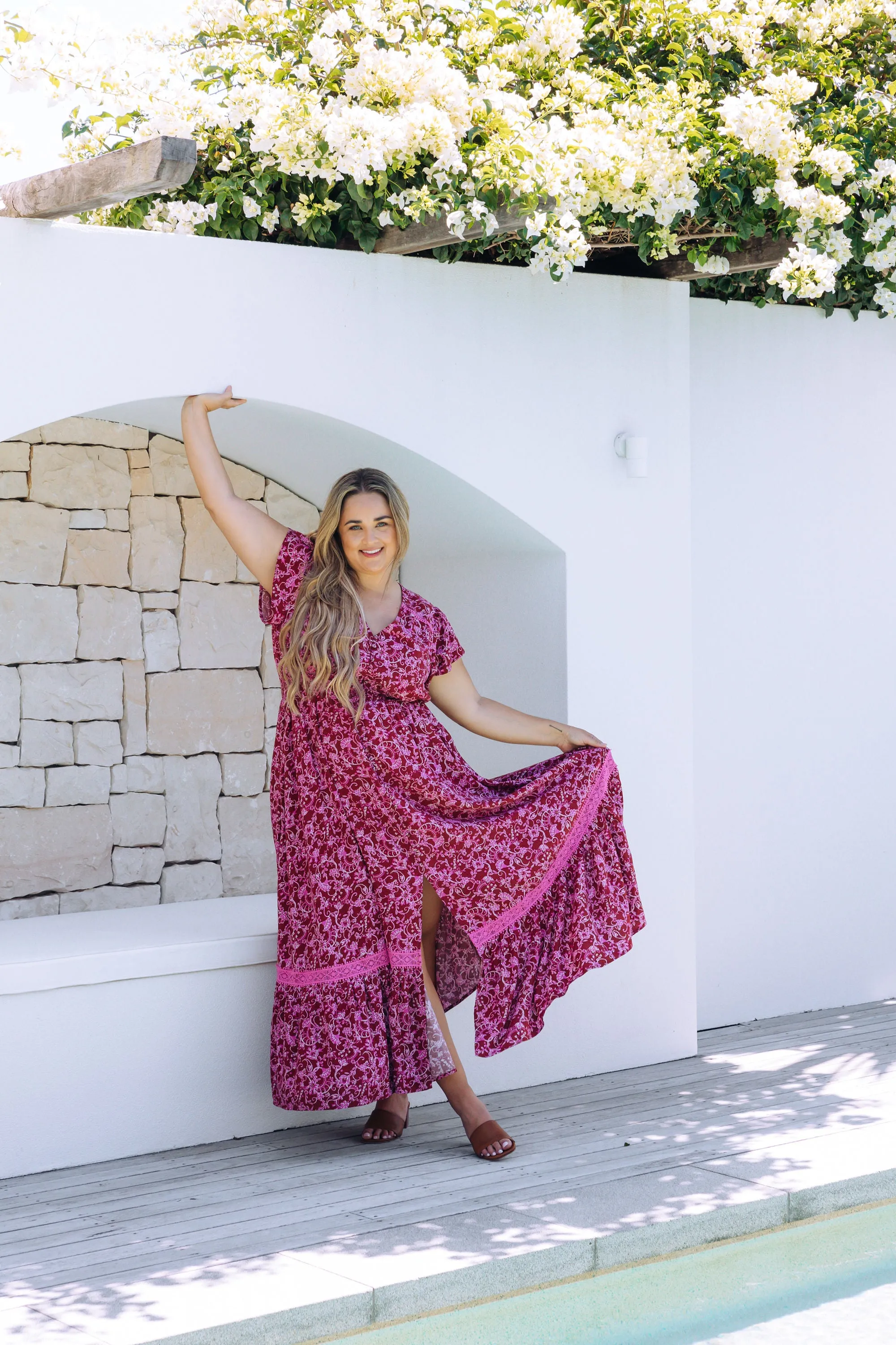 Louisa Maxi Dress in Desert Rose