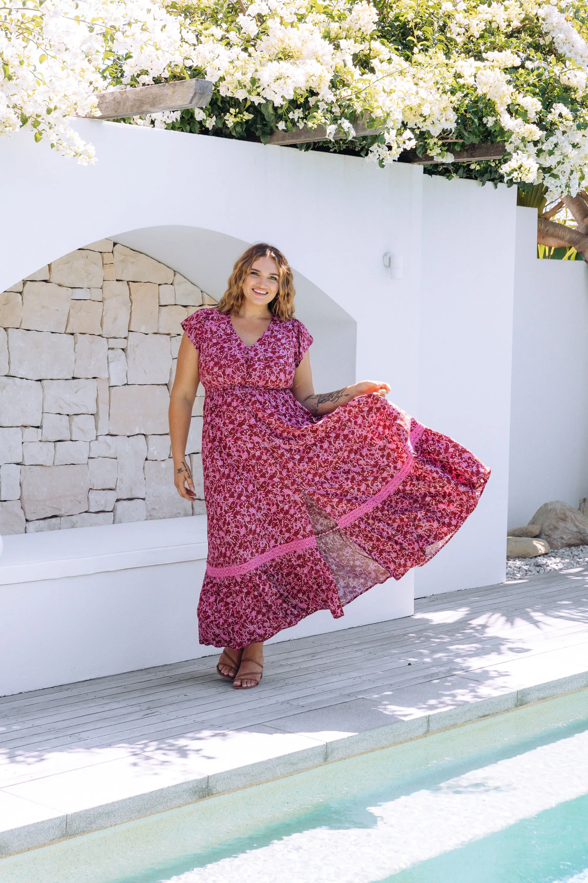 Louisa Maxi Dress in Desert Rose