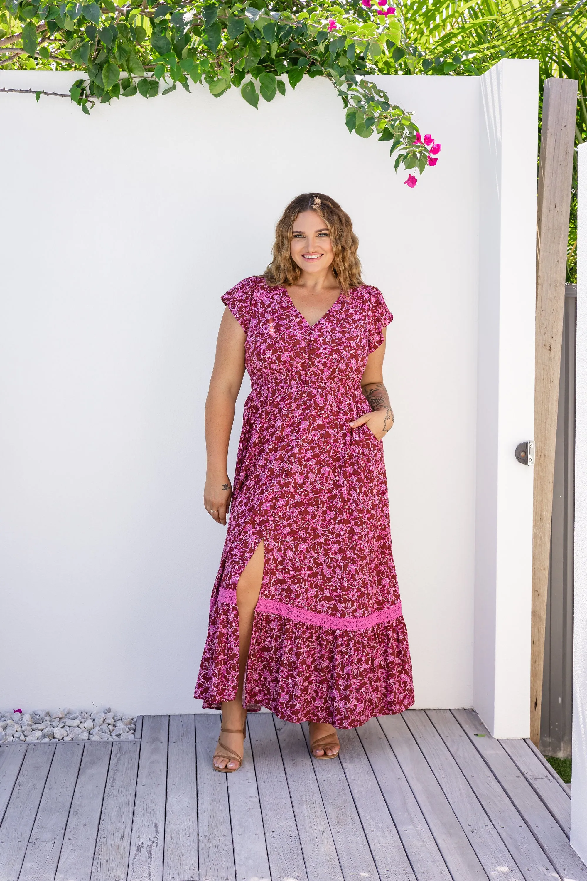 Louisa Maxi Dress in Desert Rose