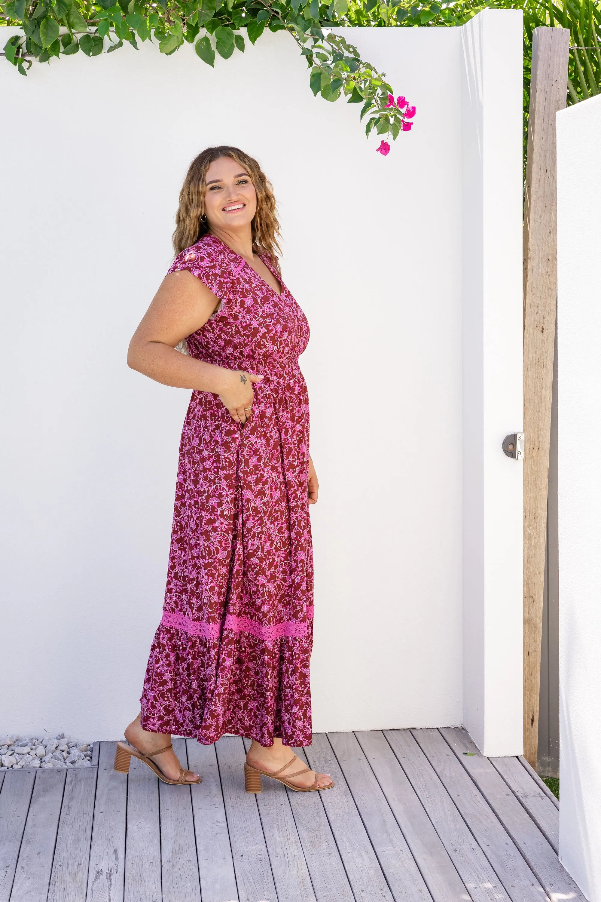 Louisa Maxi Dress in Desert Rose