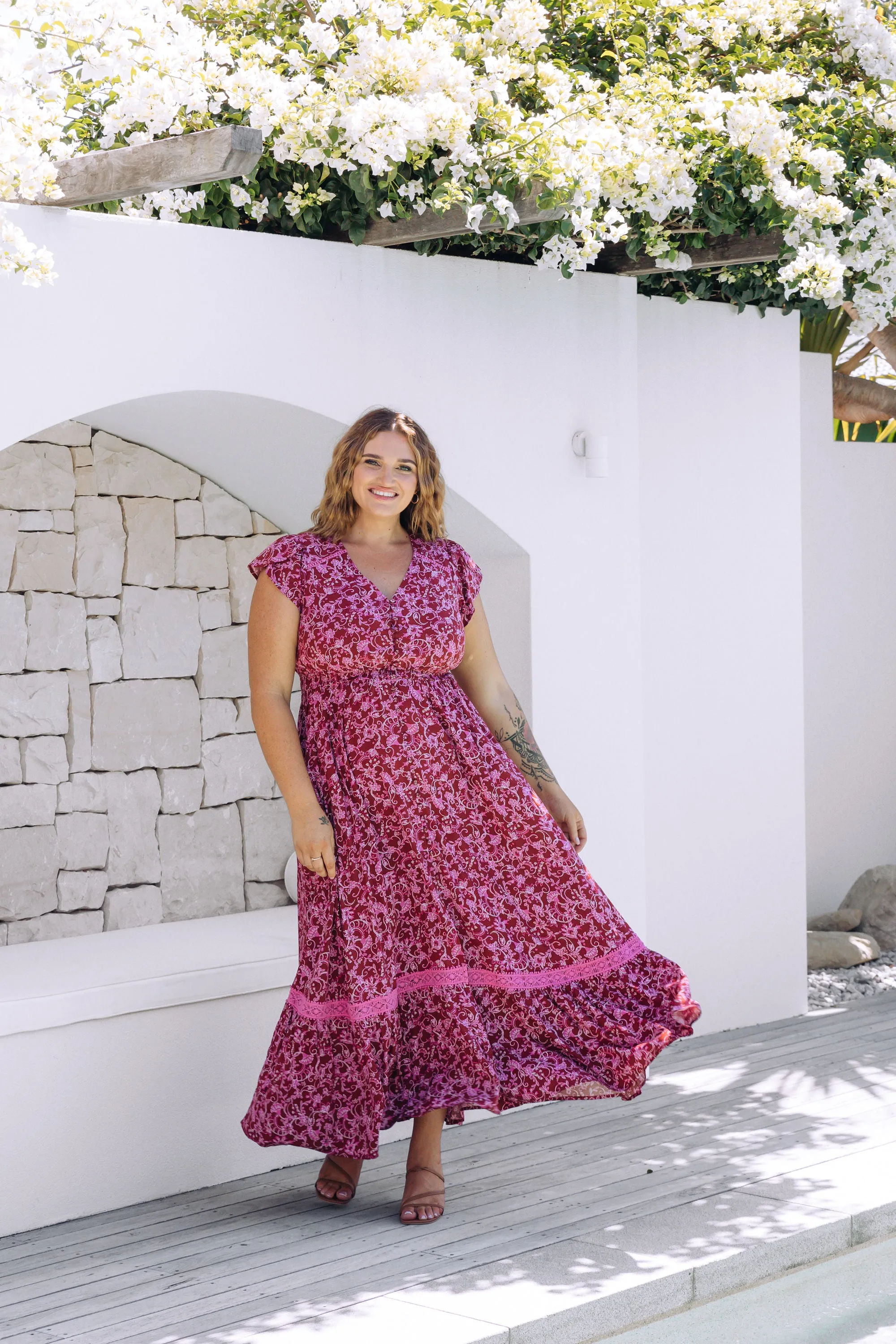 Louisa Maxi Dress in Desert Rose