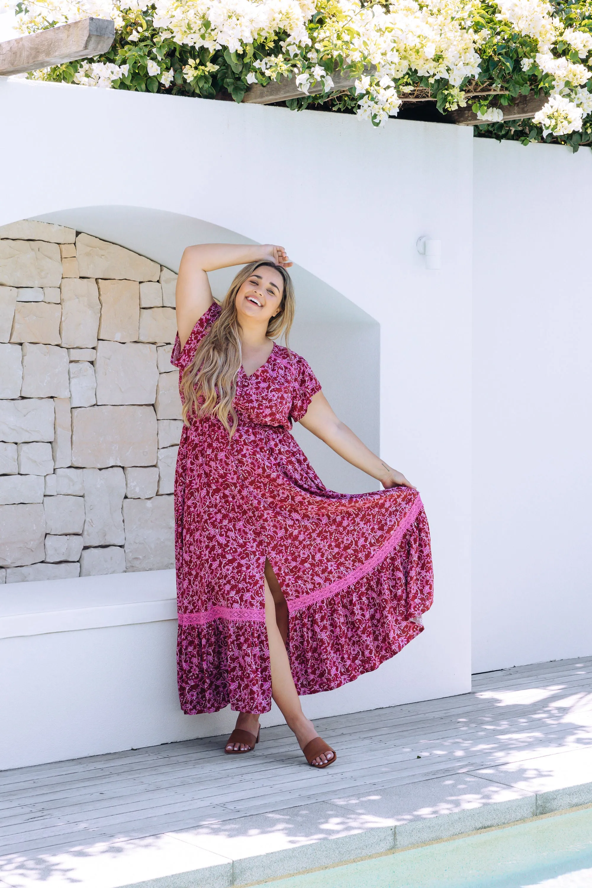 Louisa Maxi Dress in Desert Rose