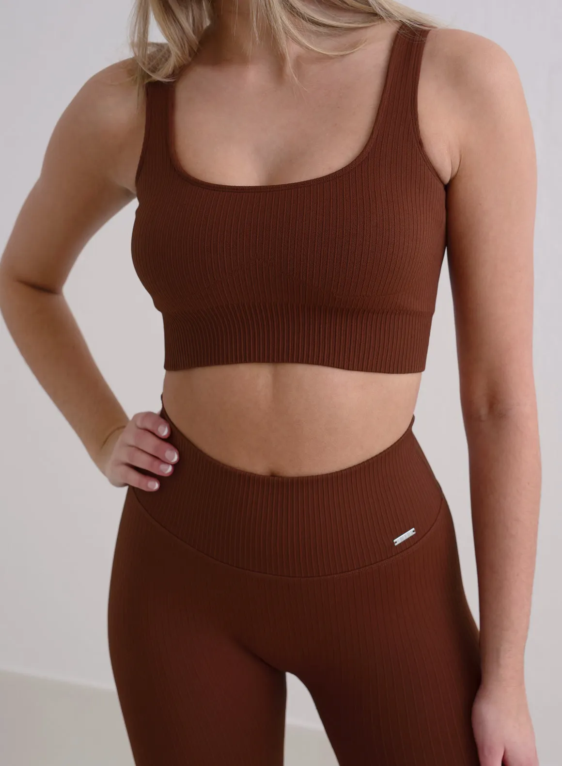 Mahogany Ribbed Seamless Bra