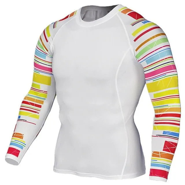 Mens Compression Shirts 3D Jerseys Long Sleeve T Shirt