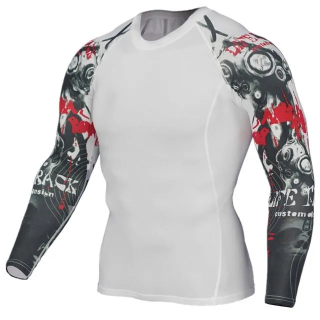 Mens Compression Shirts 3D Jerseys Long Sleeve T Shirt