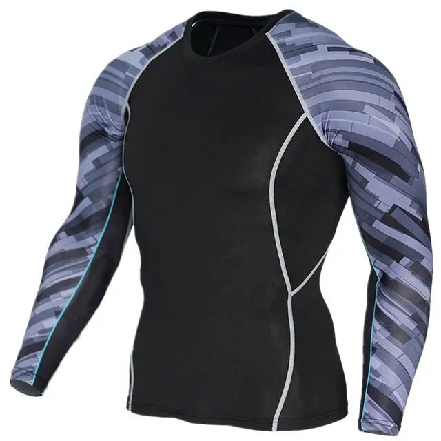 Mens Compression Shirts 3D Jerseys Long Sleeve T Shirt