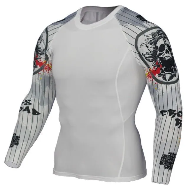 Mens Compression Shirts 3D Jerseys Long Sleeve T Shirt