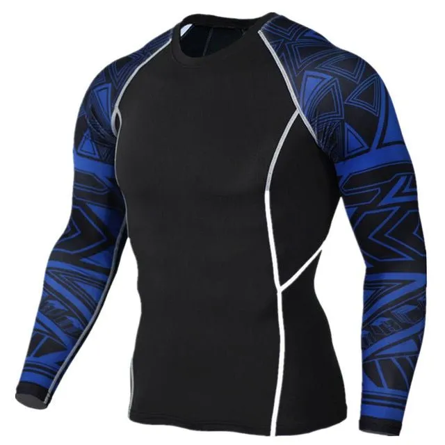 Mens Compression Shirts 3D Jerseys Long Sleeve T Shirt