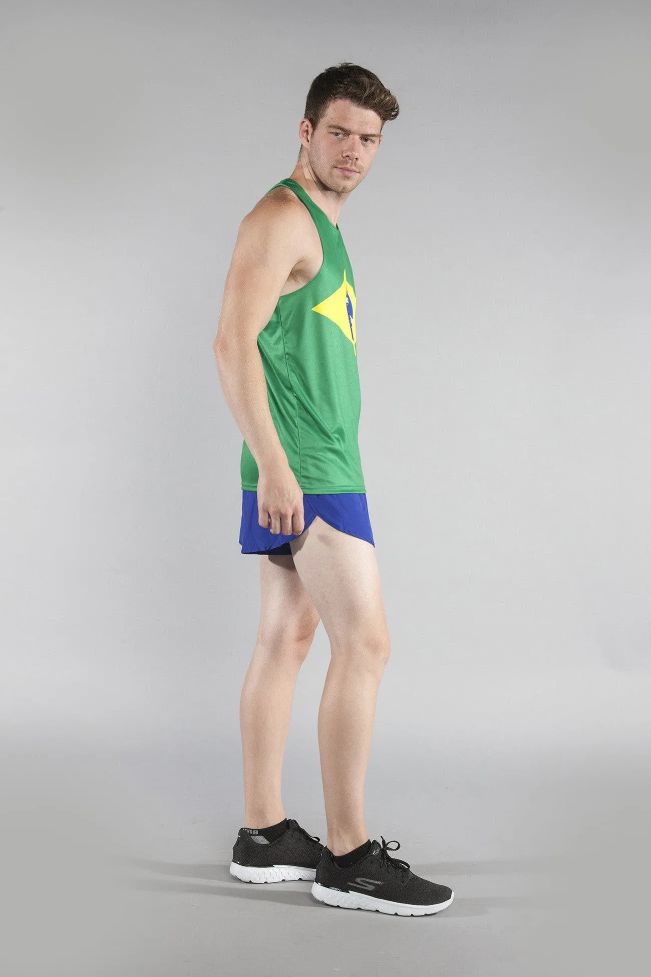 Men's Printed Singlet- Brazil