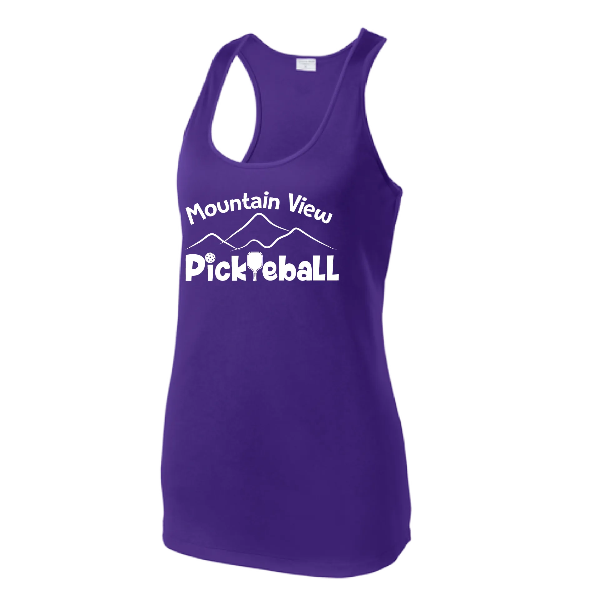 Mountain View Pickleball Club | Women’s Racerback Tank | 100% Polyester