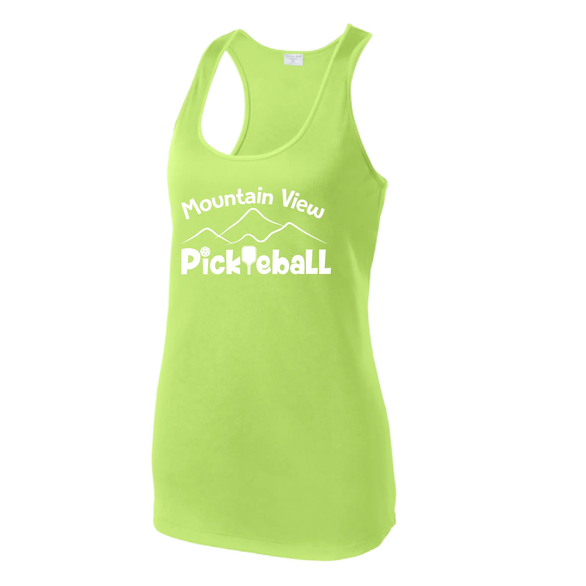 Mountain View Pickleball Club | Women’s Racerback Tank | 100% Polyester