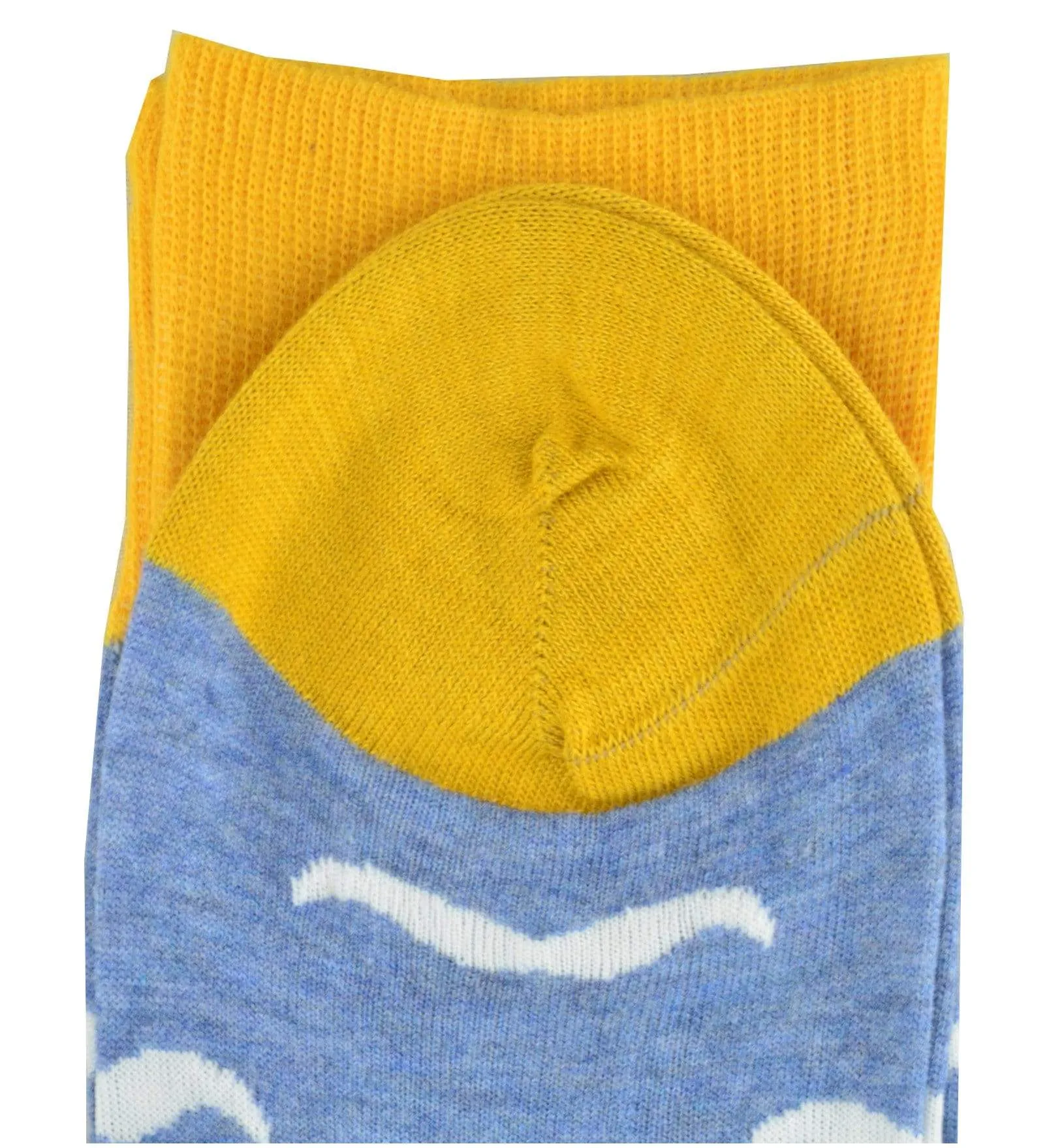 Mustaches Design Colorful Smooth Toe Men Crew Socks