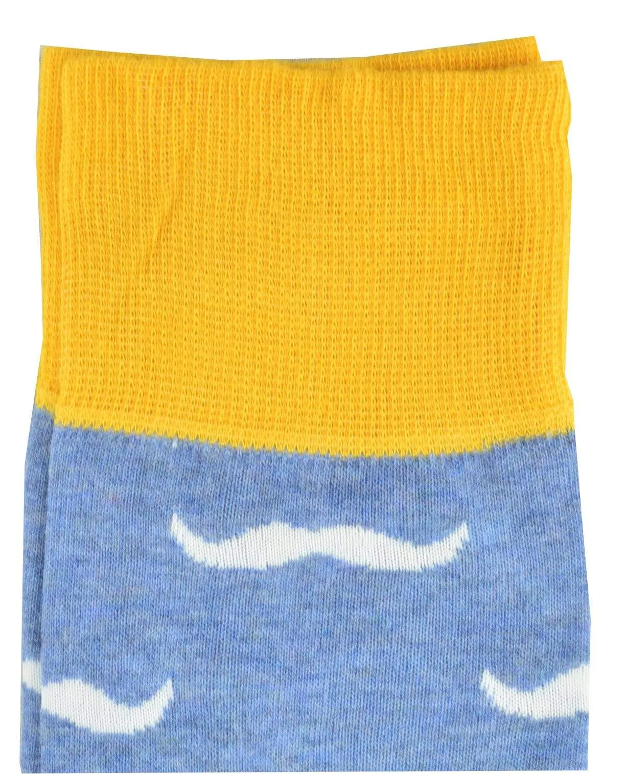 Mustaches Design Colorful Smooth Toe Men Crew Socks