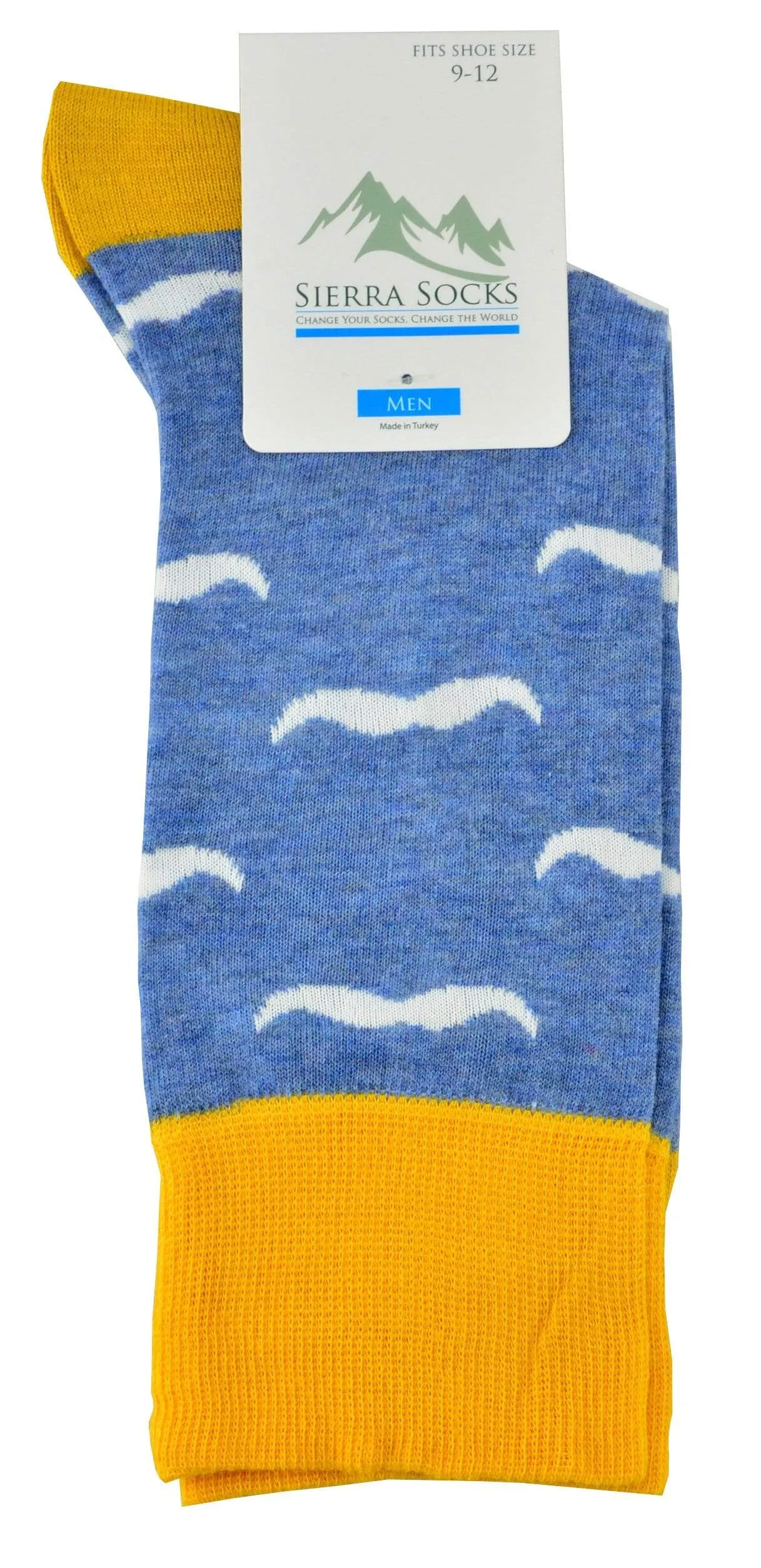 Mustaches Design Colorful Smooth Toe Men Crew Socks