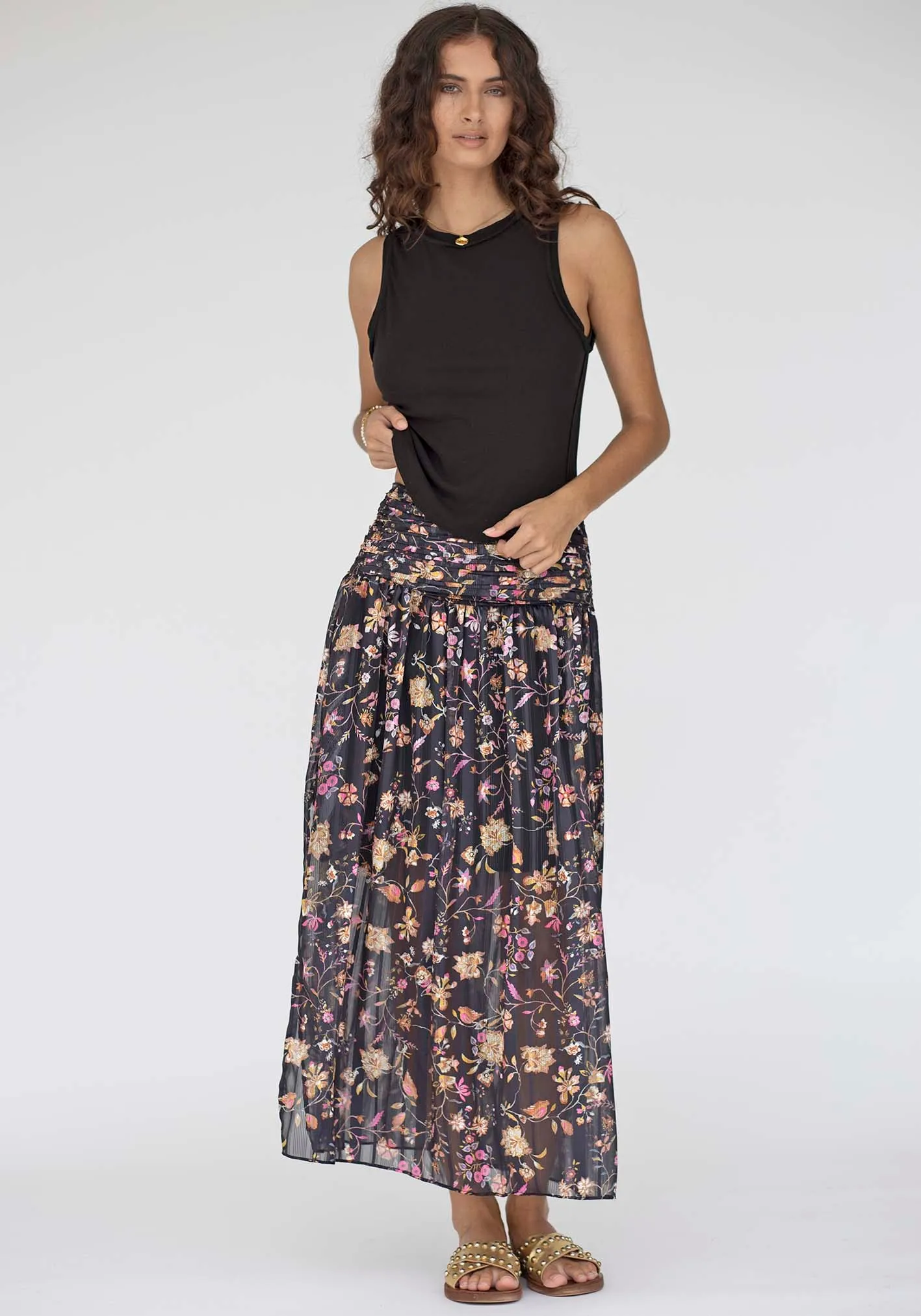 Night Chintz Maxi Skirt