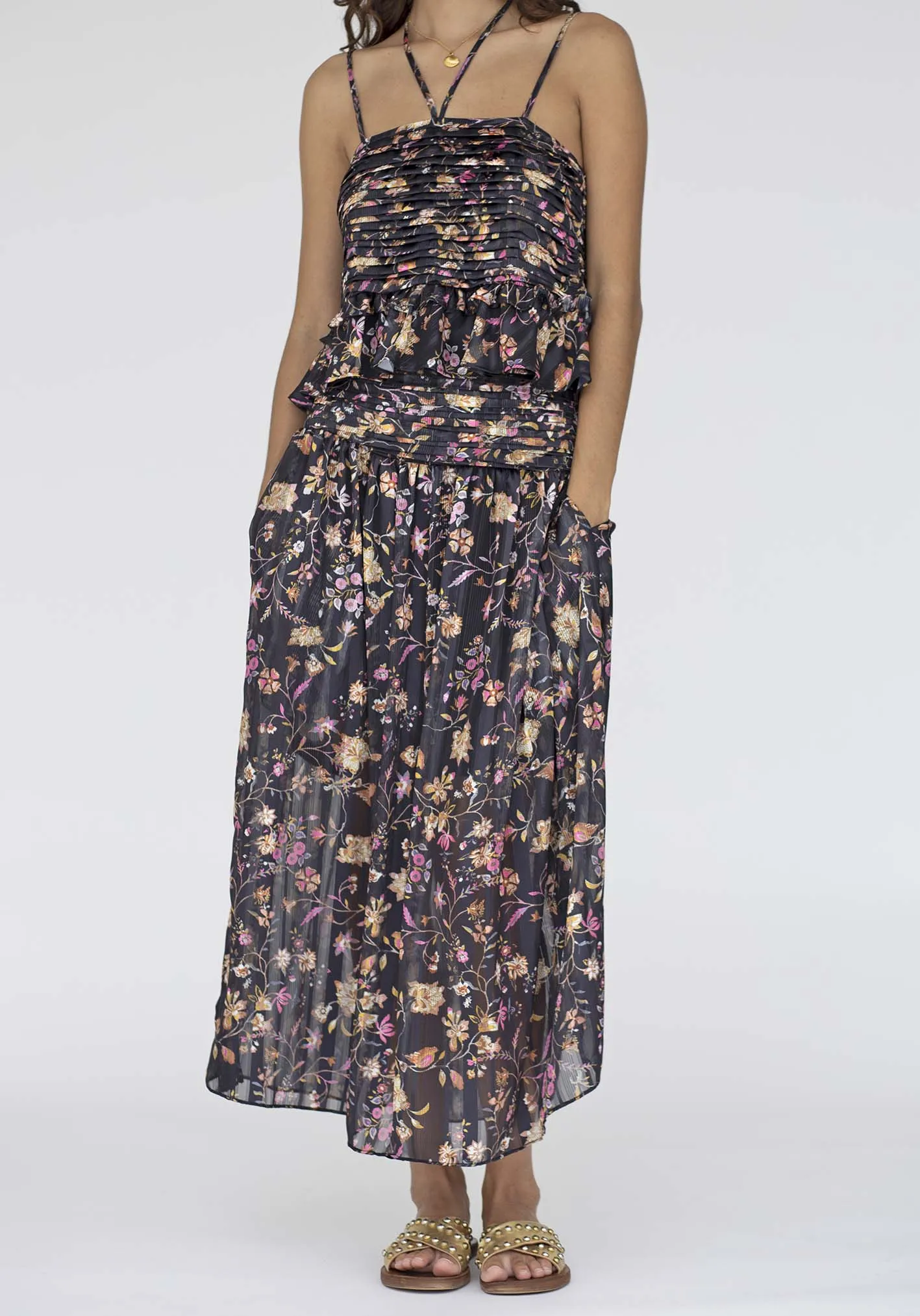 Night Chintz Maxi Skirt