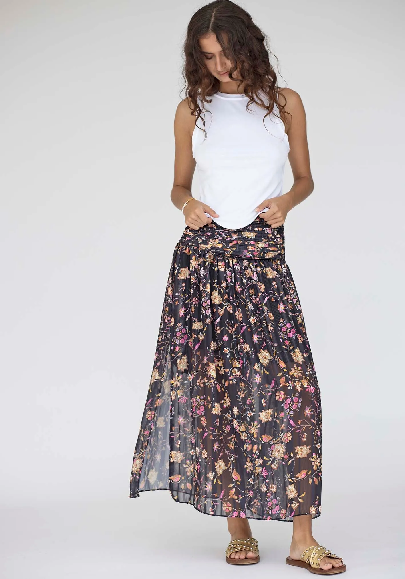 Night Chintz Maxi Skirt