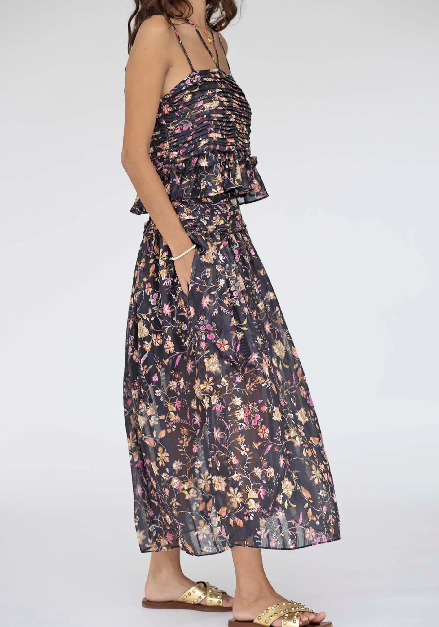 Night Chintz Maxi Skirt